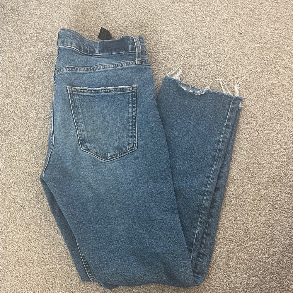 Zara High-Rise Jeans in Medium Blue